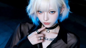 冷蓝眸光美少女