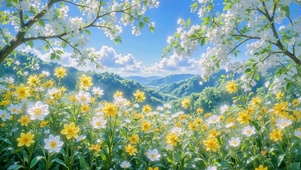 春日山谷的野花花海