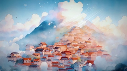 动漫风景ai插画