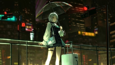 城市雨夜独行