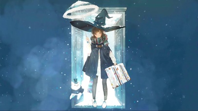 冬季撑伞少女