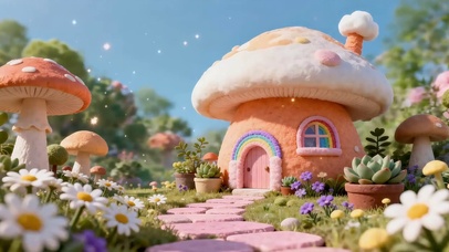 清新蘑菇小屋