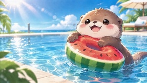 夏日水獭
