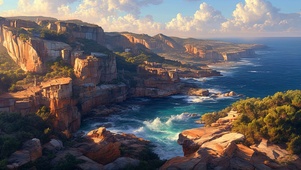 黄昏海岛海岸