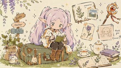 温馨可爱精灵少女旅行笔记