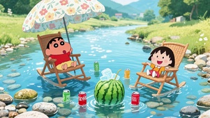夏日溪边野餐