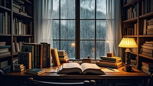 【雨景】雨中的书房