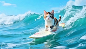 冲浪猫咪4K