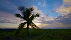 夏威夷的日落海滩