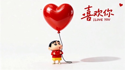 可爱蜡笔小新爱心告白