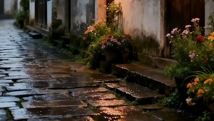 夜景小巷带鱼屏