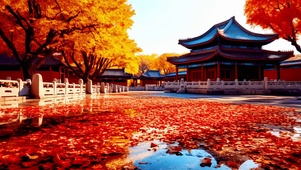 长安晚秋叶满地