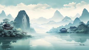 宁静的山谷湖泊