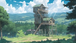 宫崎骏风格小屋