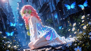 旧巷里的蓝蝶蜜璃