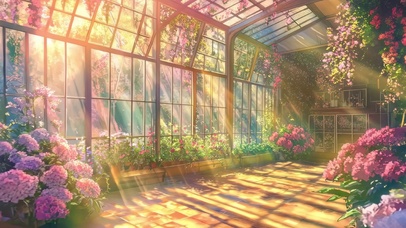 玻璃屋子午后阳光植物