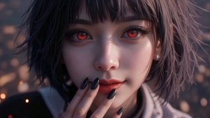 魅惑红瞳短发酷感美少女