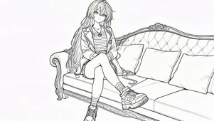 线稿少女