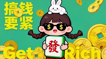 可爱女孩搞钱要紧