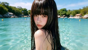 浅湾夏日纯欲美女