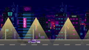 朋克像素夜晚道路