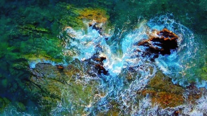 4K治愈俯瞰海浪