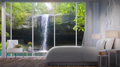 护眼流水瀑布卧室