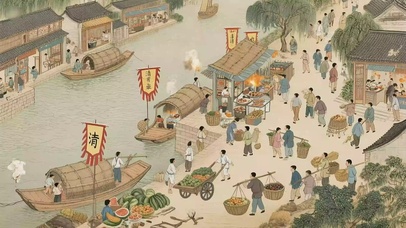 古代熙熙攘攘的闹市