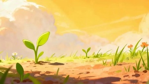 夕阳花草树木带鱼屏