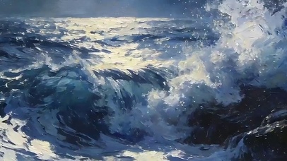 黑云海浪带鱼屏