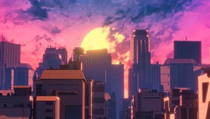 城市日落