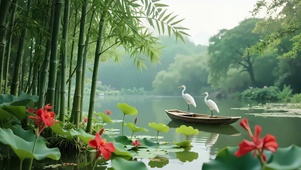 清新湖水