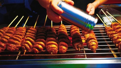 4K烧烤烤面筋美食