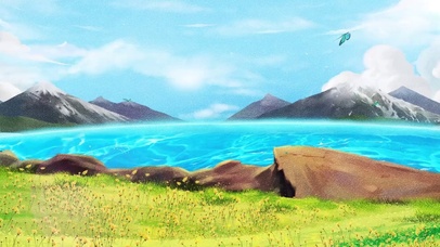 唯美动态风景插画蓝天白云