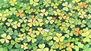 四叶草丛中偷吃鱼的小猫