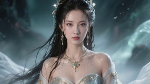 温泉池畔古风美女1