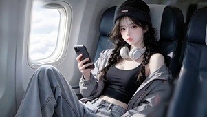 机舱里的少女