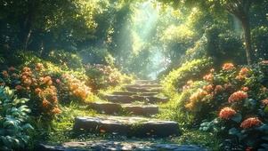 梦幻阳光花园小径