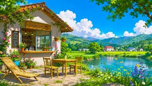 宁静的湖边小店