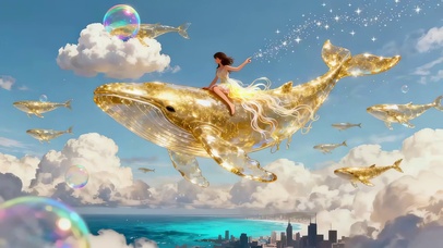 浮空鲸鱼女孩
