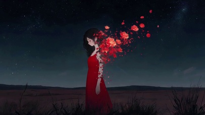 梦幻飘花美女壁纸