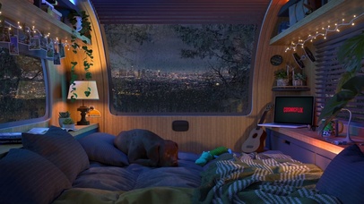 在雨夜呆在露营车上