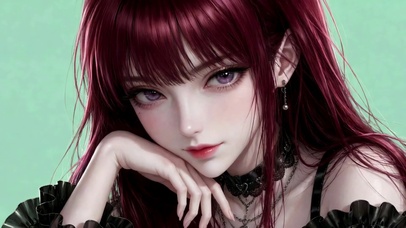 红发紫瞳酷飒美少女