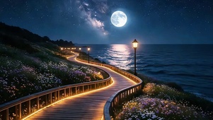 花栈道观海望月