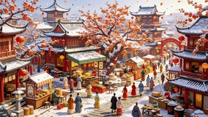 雪景的小镇