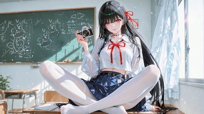 教室窗边的青春少女