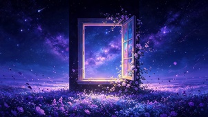 窗扉之外星河花海