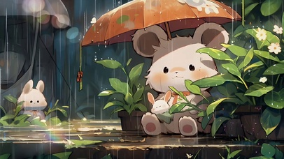 雨中小动物
