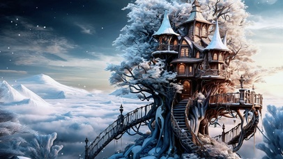 树屋雪景