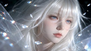 白发蓝眼少女
